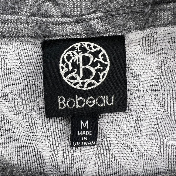 MEDIUM BOBEAU GREY FLORAL LACE LOOK FABRIC STRETCH  LONG SLEEVE TOP SWEATSHIRT - Picture 9 of 9